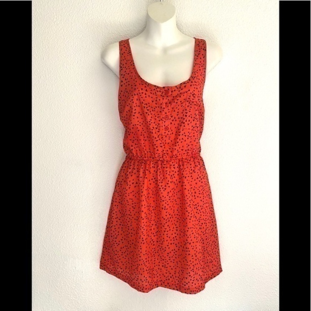 Forever 21 orange print racerback dress size L